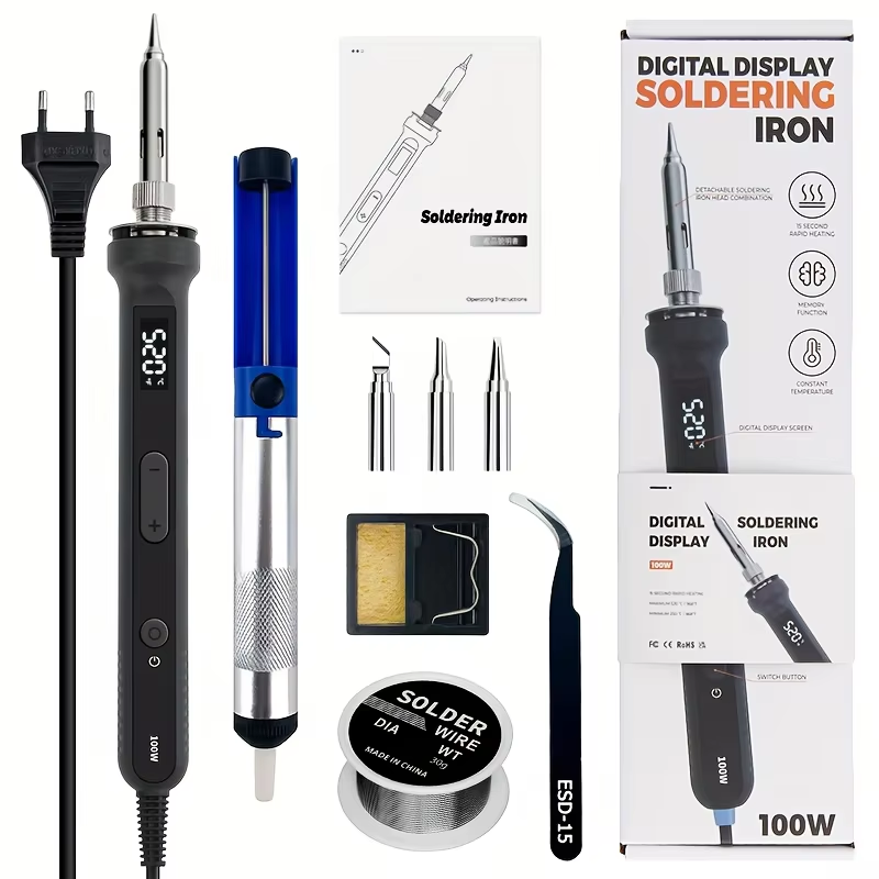 Electronics Repair Tool - 100W Digital Soldering Iron Kit Adjustable‑Temperature