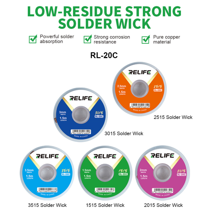 Solder Wick Braid - RELIFE RL-20C Soldering Wick for Phone