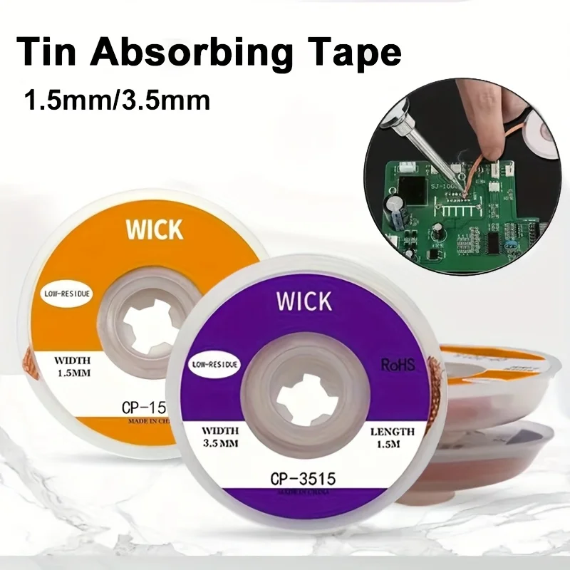 Solder Wick Braid - 1.5m Desoldering Braid Tape Copper Welding