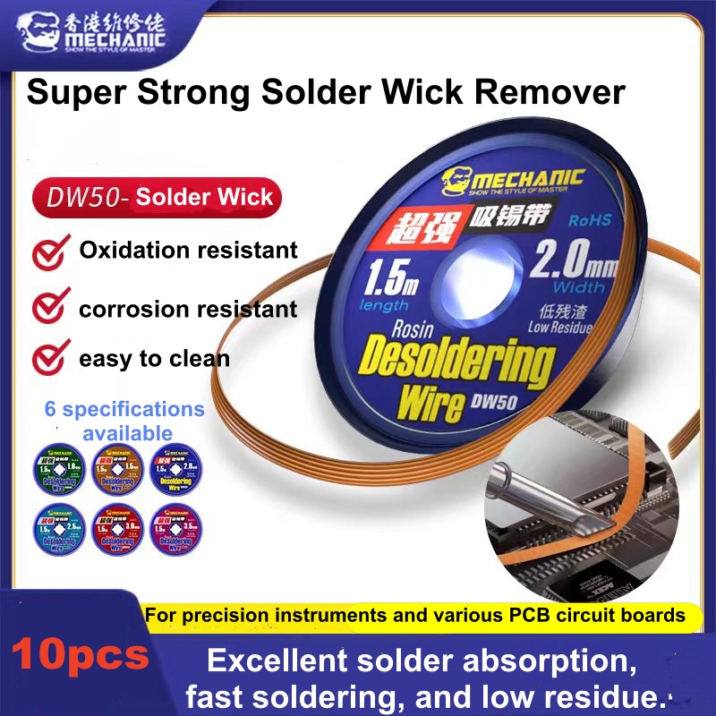 Solder Wick Braid - 10pcs High Purity Copper Solder Wick