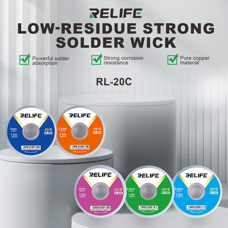 RELIFE RL-20C Soldering Wick f - đánh giá và giá Solder Wick Braid